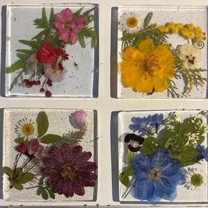 Pressed Flower Art - Multifunctional Tiles | 4x | 3” each